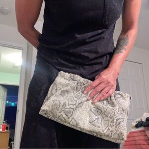 Clutch purse snake print